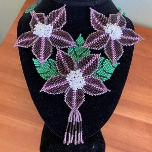 South American hand made floral necklace